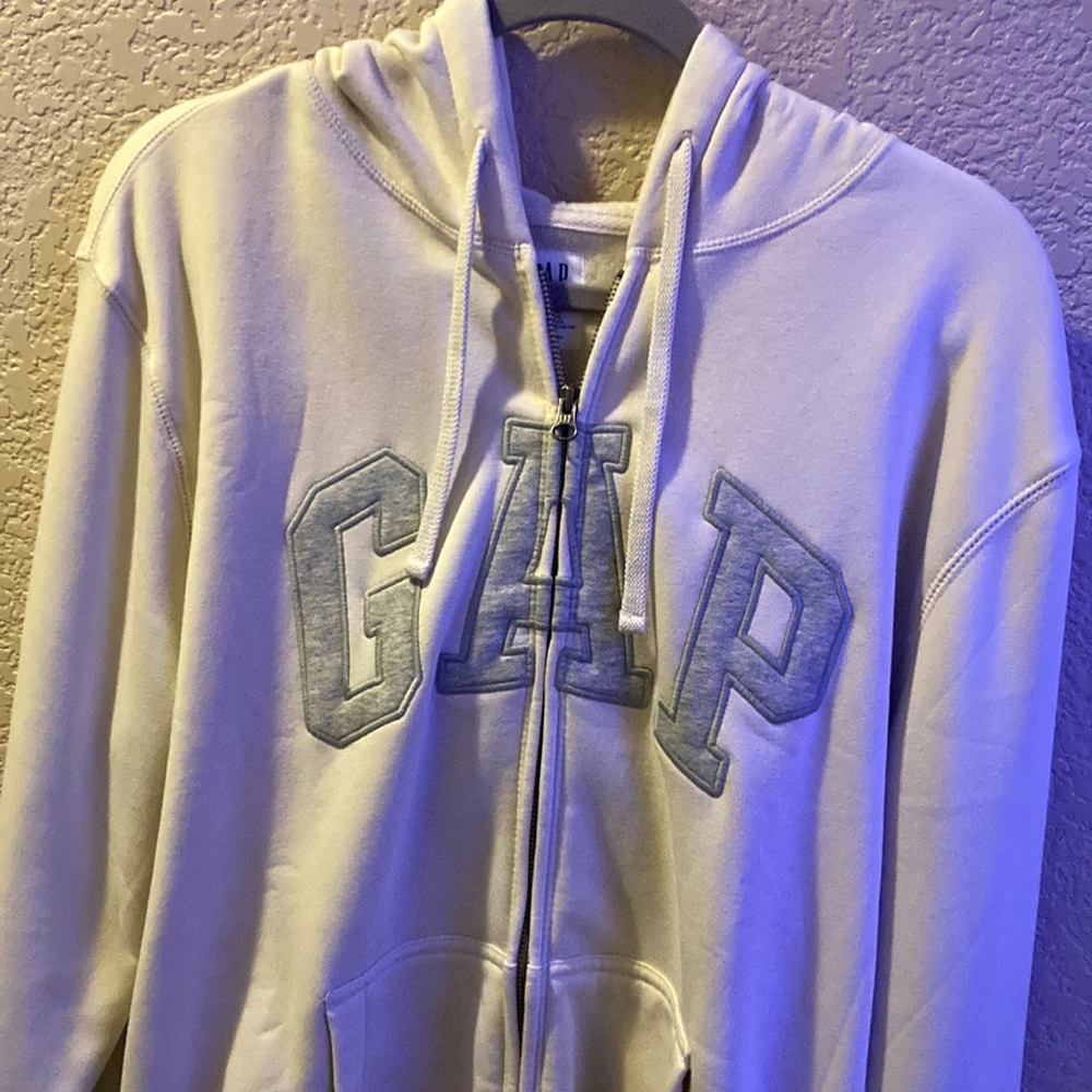 Large Creme Gap Zip Up Hoodie